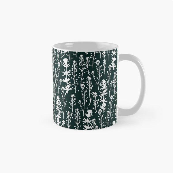 Item preview, Nordic night frost. Wild herbs seamless pattern. White herbal silhouette on dark blue. Stay wild. Wild life designed and sold by Yulia Chepurova.
