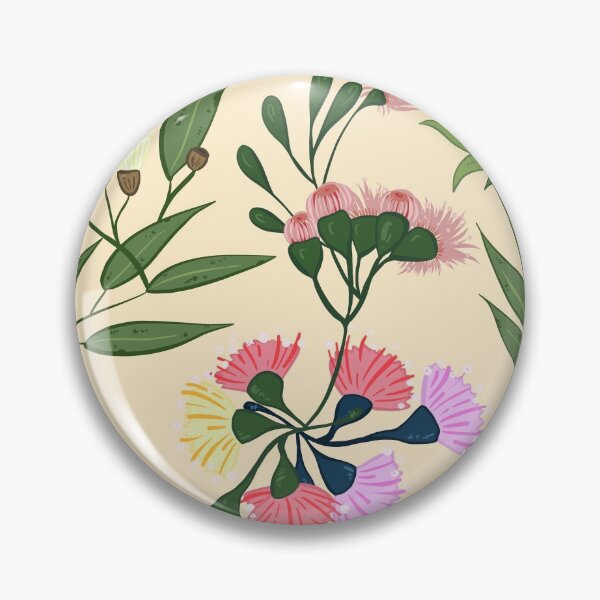Item preview, Australian wattle gum tree gum nut print. Modern, pretty pink  and green design. Nature loving earthy print.  designed and sold by HaychGee.