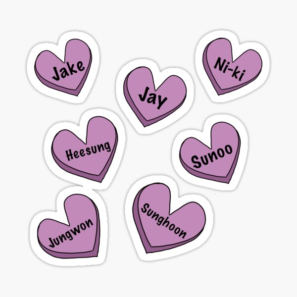 sticker pack enhypen member names kpop sticker for sale by amydoungel redbubble