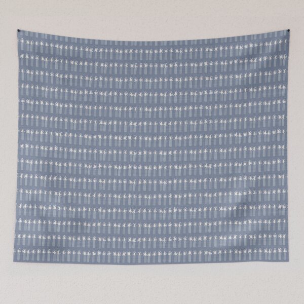 Item preview, Seamless french farmhouse linen printed winter holiday background. Provence blue gray linen pattern texture. Shabby chic style festive christmas motif background. Textile rustic all over print designed and sold by Limolida.