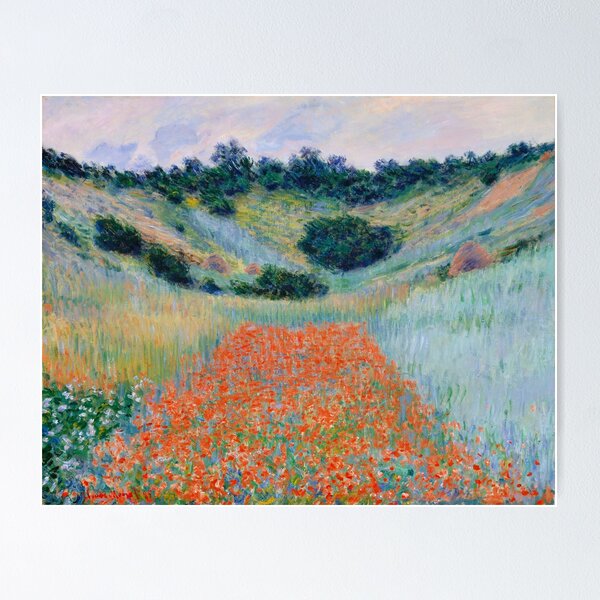 Poppy Field in a Hollow near Giverny Claude Monet Poster