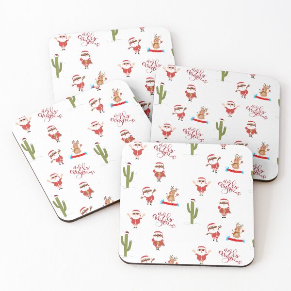 Item preview, Merry Tropical Christmas Pack with Santa Claus in pajama, cactus plant and reindeer designed and sold by milkasweet.