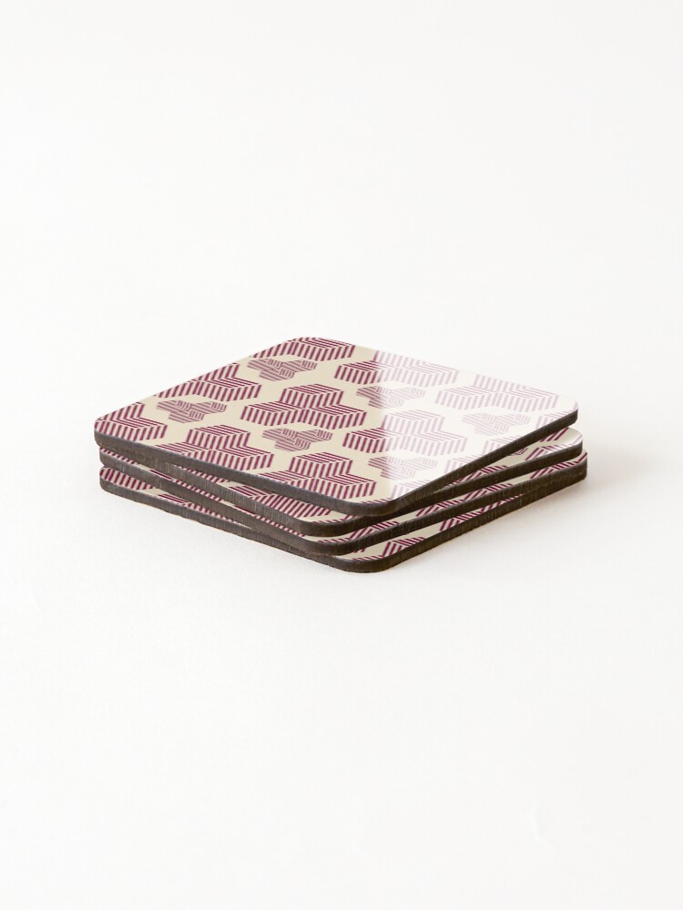 Thumbnail 4 of 5, Coasters (Set of 4), Cube Pattern designed and sold by Spacepaprika.