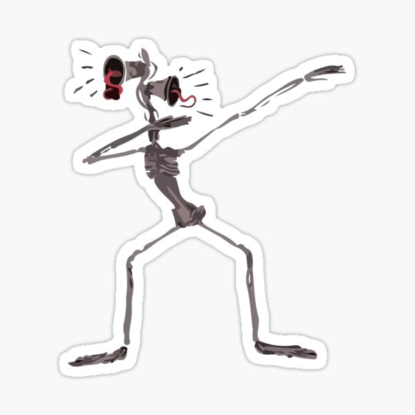 Creepy Funny Dabbing Siren Head Christmas' Sticker