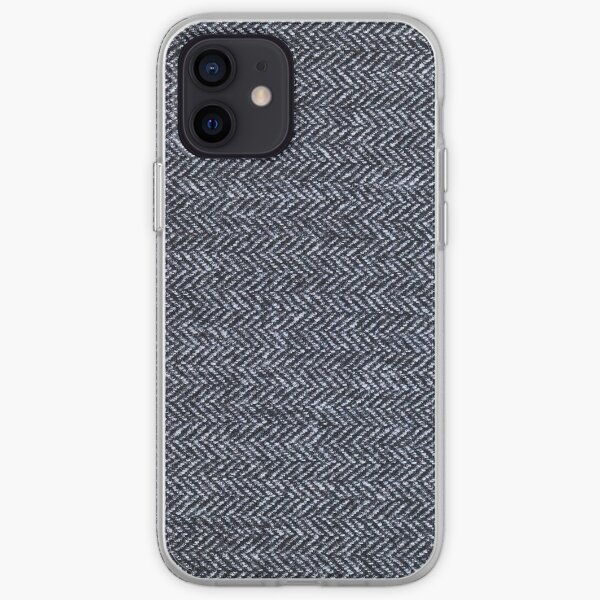 Grey Tweed fabric texture iPhone Soft Case