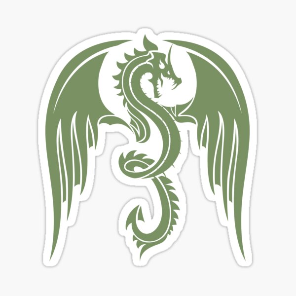Animaux légendaires Dragon Vintage Green Sticker