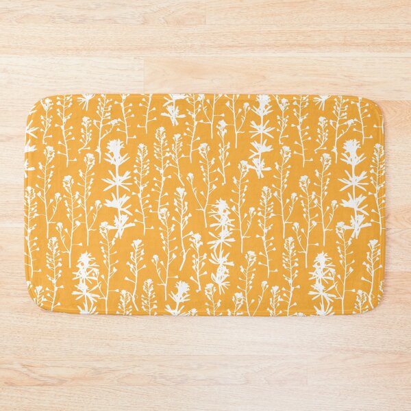 Item preview, White frost. Wild herbs seamless pattern. White herbal silhouette on yellow. Stay wild. Wild life designed and sold by Yulia Chepurova.