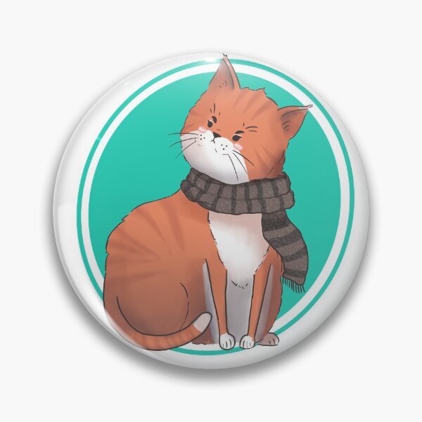 Item preview, Gato gordo de jengibre con bufanda designed and sold by KimbyCo.