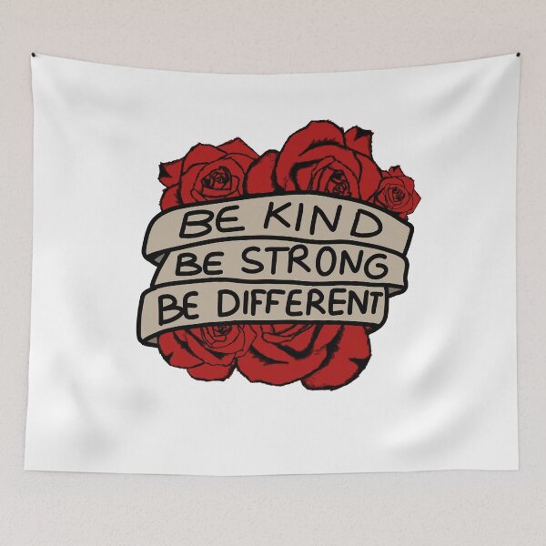 Item preview,  Be Kind Be Strong Be Different Red Flowers designed and sold by Puffoo.