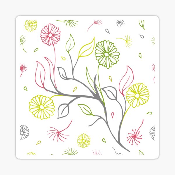 Chamomile and lion's mouth Sticker