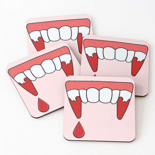Item preview, Pink Vampire fangs with blood drip designed and sold by MeliCollective.