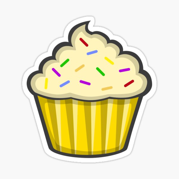 Vanilla Cupcake With Sprinkles Yellow Sticker For Sale By Cazzynix Redbubble 6101