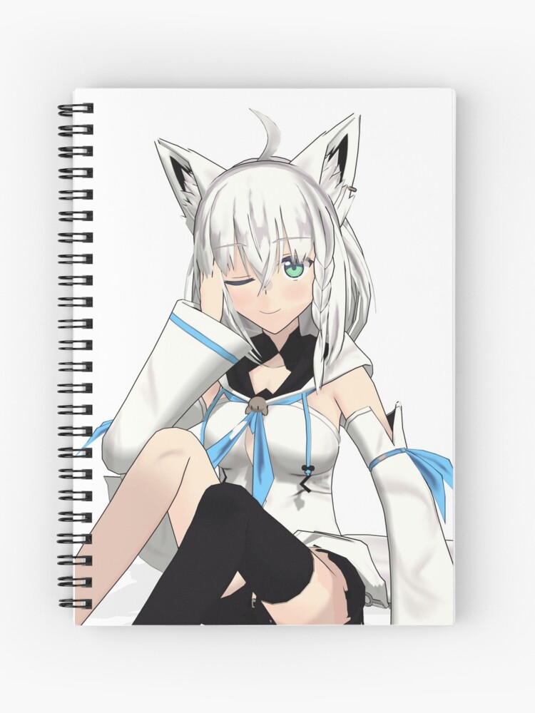 Shirakami Fubuki Kawaii Spiral Notebook For Sale By Nekoholoshop Redbubble