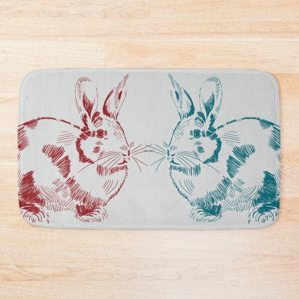 Item preview, Two rabbits drawing on the white background designed and sold by korasi.