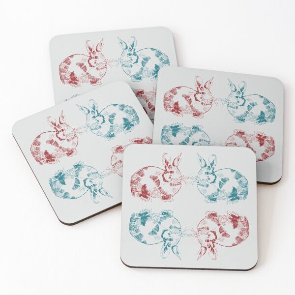 Item preview, Two rabbits drawing on the white background designed and sold by korasi.