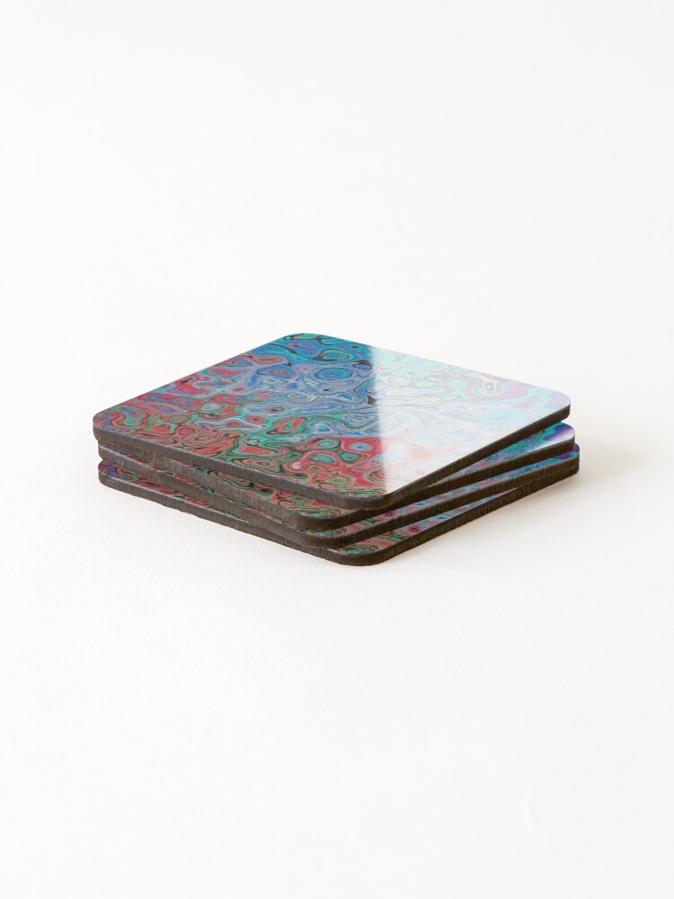 Thumbnail 4 of 5, Coasters (Set of 4), Abstract texture. Colorful pattern designed and sold by RV8Co.