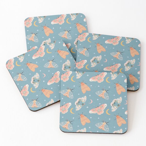 Item preview, Moths & Moons Pattern - Dusty Teal designed and sold by hellocando.