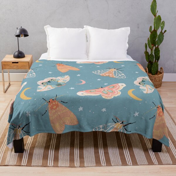 Item preview, Moths & Moons Pattern - Dusty Teal designed and sold by hellocando.