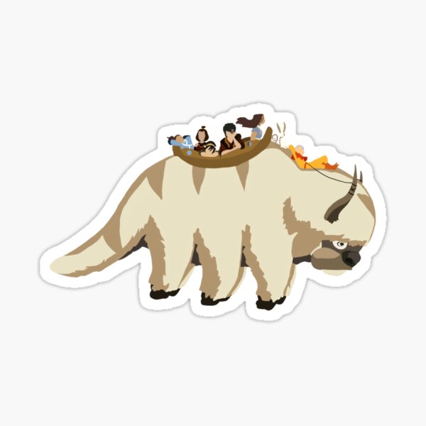 Team Avatar on Appa (including Suki) Sticker