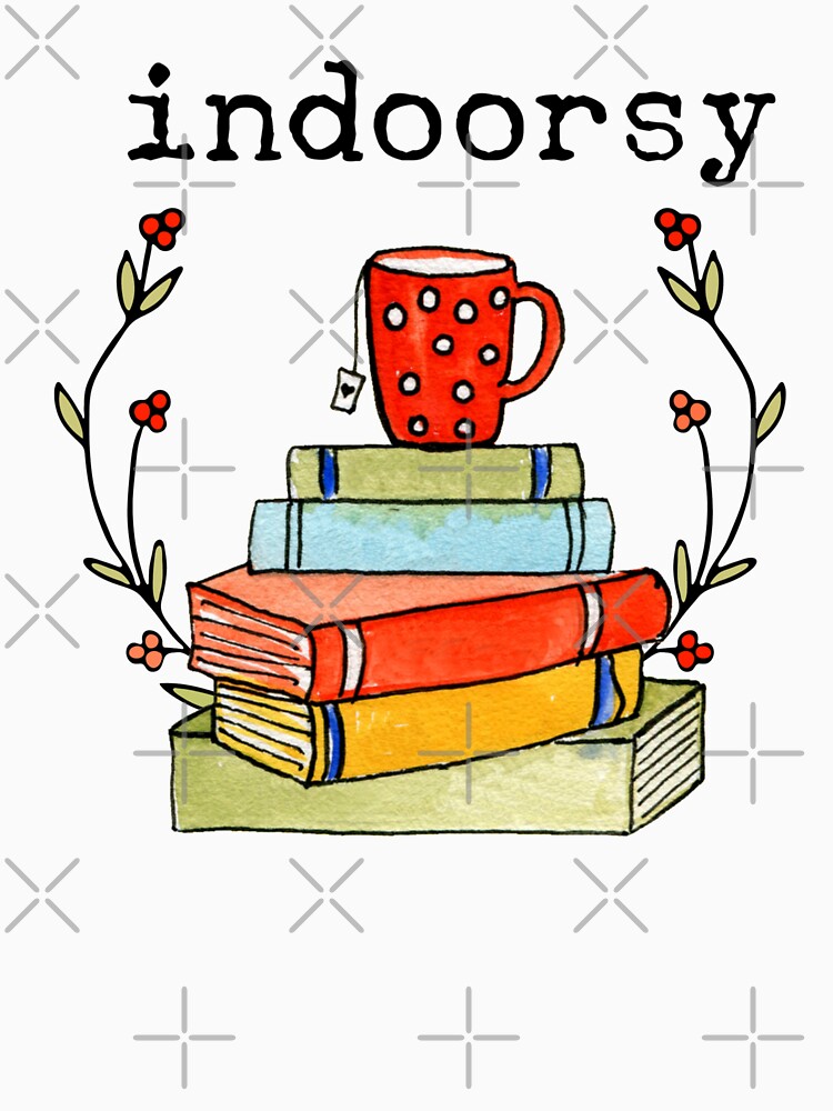 Thumbnail 7 of 7, Classic T-Shirt, Indoorsy Books & Tea designed and sold by Dollfacedesign.