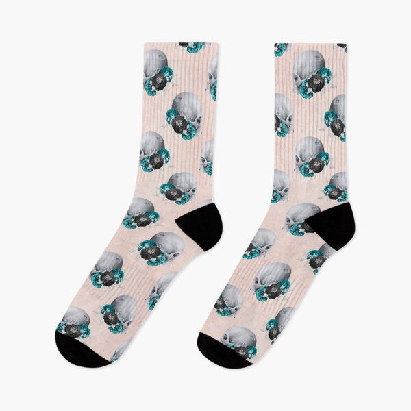 Item preview, Pink and Turquoise Gothic Skulls Pattern designed and sold by Dreamflight.