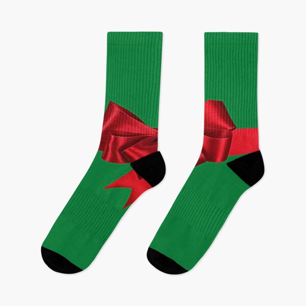 Item preview, Bright Red Bow With Green Background Holiday Cheer designed and sold by Mary Riley.