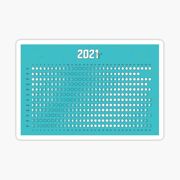 Moon Calendar 2021 Sticker