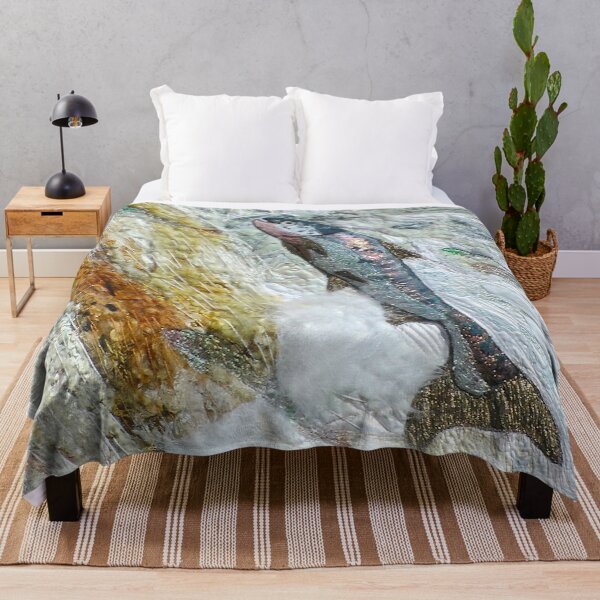 Item preview, Salmon leaping up waterfall designed and sold by NisaKiley.