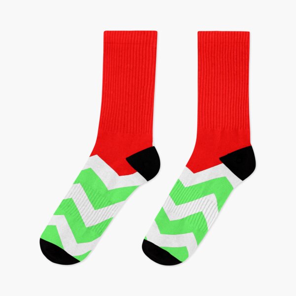 Item preview, CHRISTMAS CHEVRON HALF PATTERN | LIGHT GREEN AND WHITE| RED SOLID BACKGROUND designed and sold by ozcushionstoo.