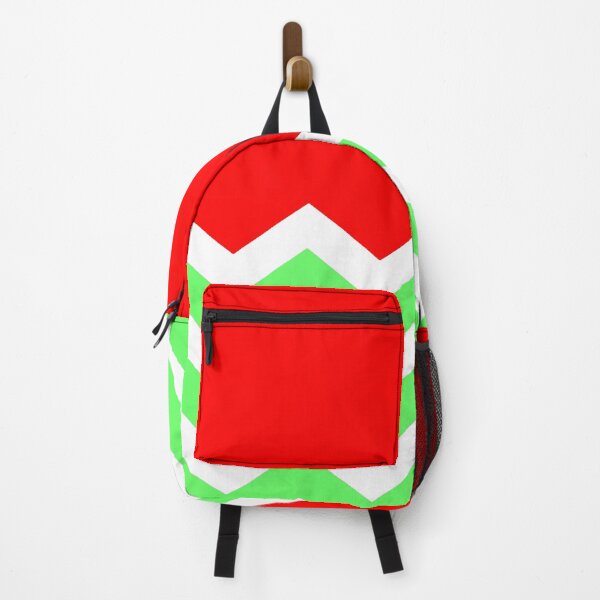 Item preview, CHRISTMAS CHEVRON HALF PATTERN | LIGHT GREEN AND WHITE| RED SOLID BACKGROUND designed and sold by ozcushionstoo.