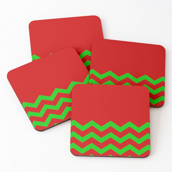 Item preview, CHEVRON CHRISTMAS HALF PATTERN WITH SOLID RED AND BRIGHT GREEN  designed and sold by ozcushionstoo.