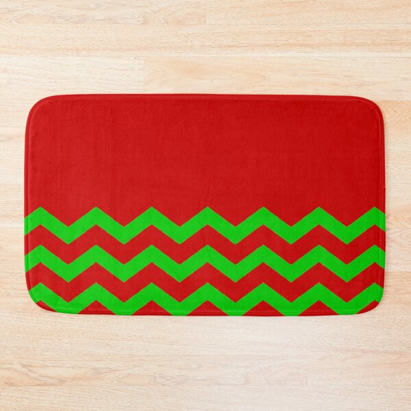 Item preview, CHEVRON CHRISTMAS HALF PATTERN WITH SOLID RED AND BRIGHT GREEN  designed and sold by ozcushionstoo.