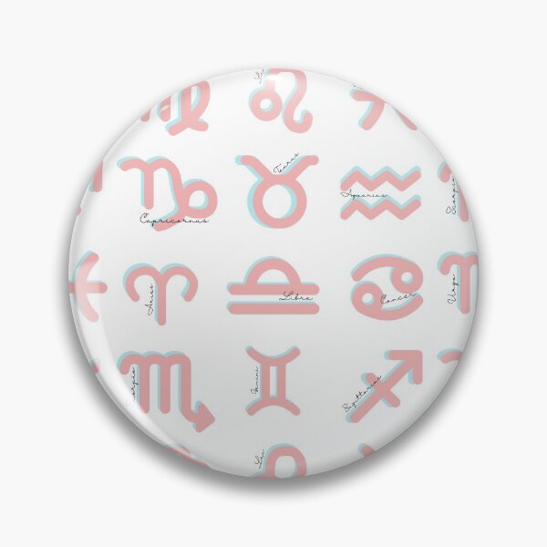Item preview, Minimalist Zodiac signs pack pastel pink and teal colors with black handwritten text designed and sold by milkasweet.
