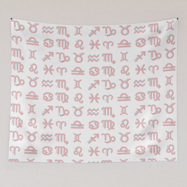 Item preview, Minimalist Zodiac signs pack pastel pink and teal colors with black handwritten text designed and sold by milkasweet.