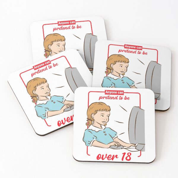 Item preview, Pretending to be over 18, computer under age cheeky design designed and sold by PabsCellaneous.