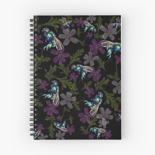 Item preview, Copy of Bee with orchid and flowers black background designed and sold by Caroline Bochud.