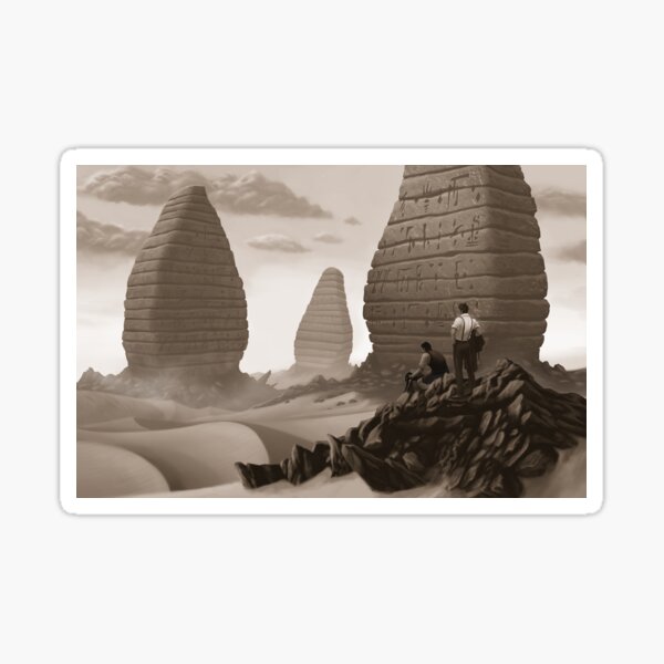 Cthulhuween Day 8 - Buildings of Pnakotus by Lee Simpson Sticker