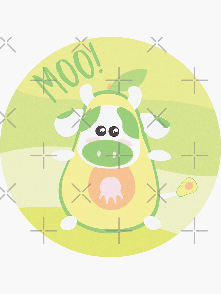 Avocado For Eat Cow For Love Sticker