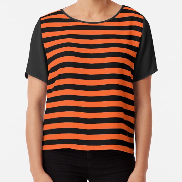 orange and black striped shirt