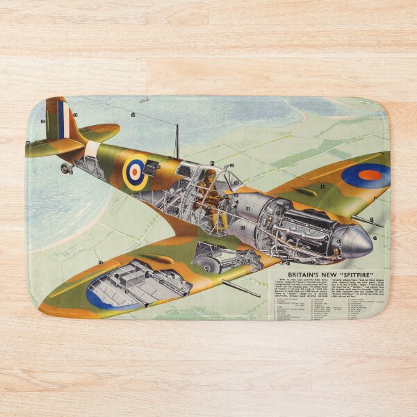 Item preview, Spitfire technical poster designed and sold by Sandpiperarts.