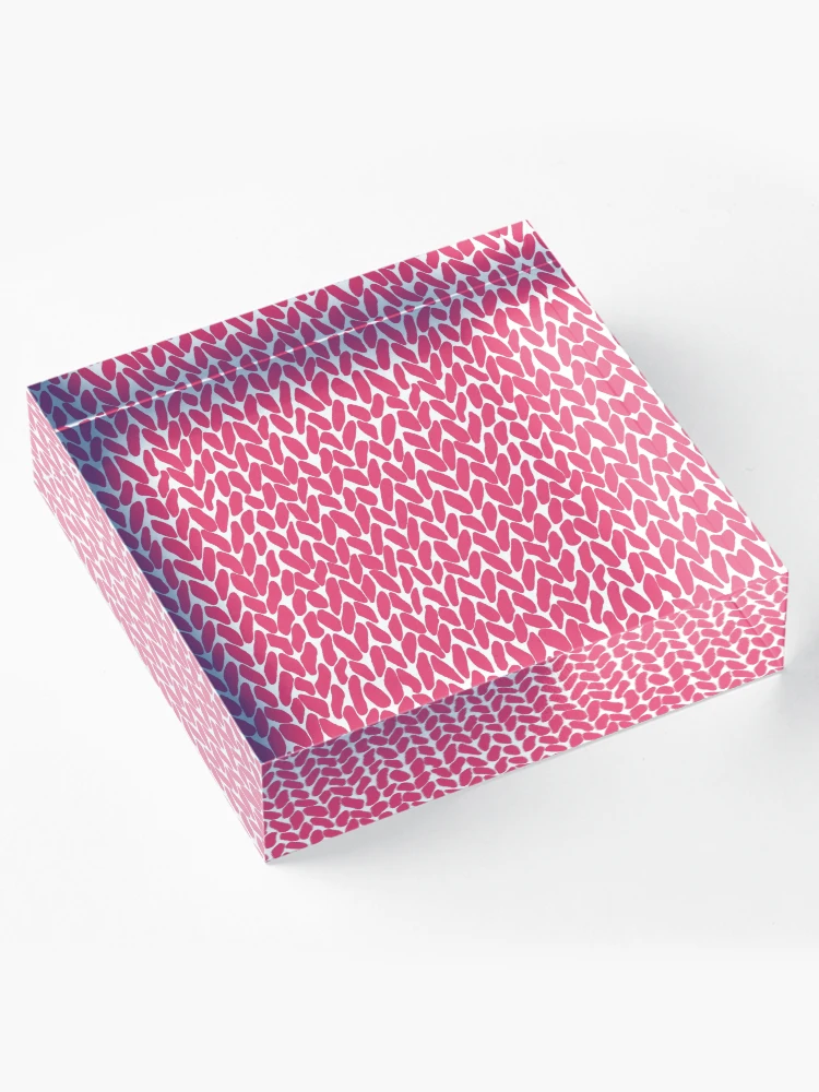 Thumbnail 4 of 5, Acrylic Block, Hand Knit Raspberry designed and sold by ProjectM.