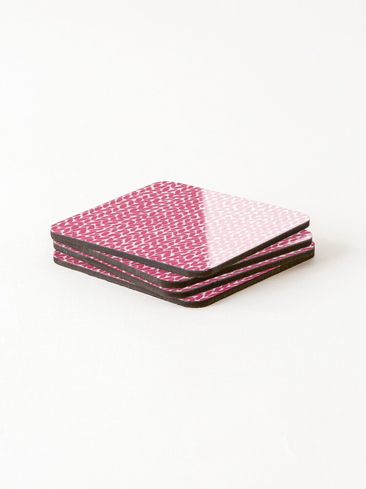Thumbnail 4 of 5, Coasters (Set of 4), Hand Knit Raspberry designed and sold by ProjectM.