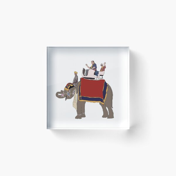 RBG and Scalia Elephant Ride- Ruth Bader Ginsburg and Antonin Scalia Ride Elephant Together Acrylic Block
