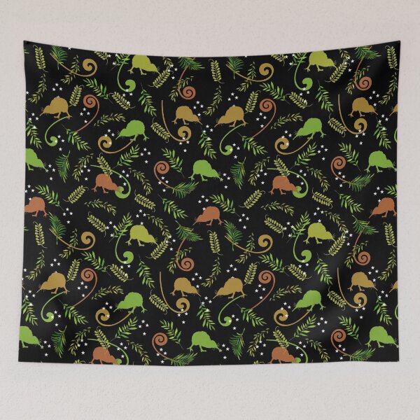 Item preview, New Zealand Kiwi Bird and Southern Cross - Black designed and sold by Tara Slater.