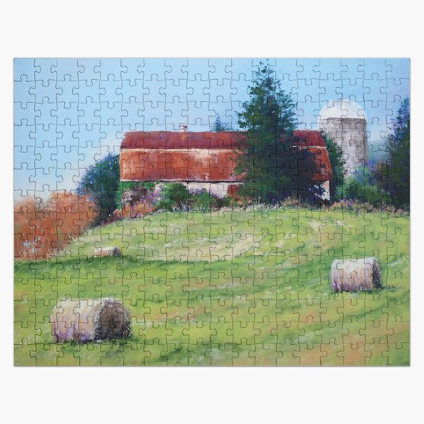 A Day in the Field with Haybales Jigsaw Puzzle Jigsaw Puzzle