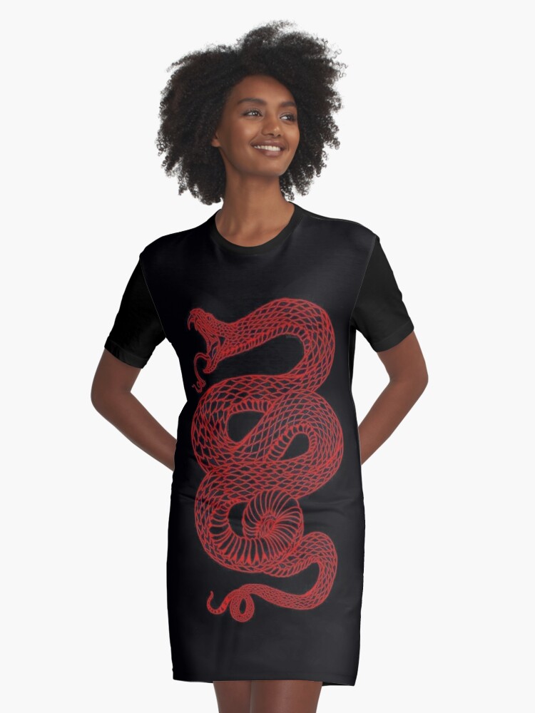 red snake dress