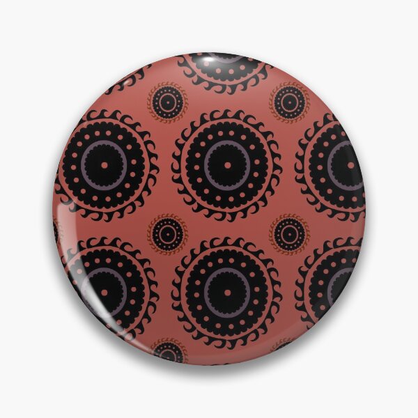 Item preview, Suzani inspired motifs in Rust and eggplant designed and sold by naomibroudo.