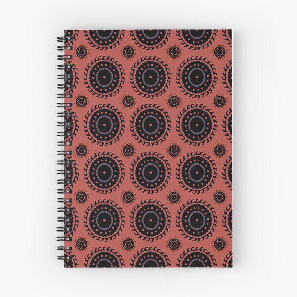 Item preview, Suzani inspired motifs in Rust and eggplant designed and sold by naomibroudo.