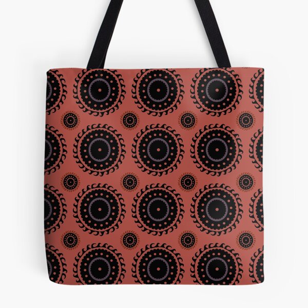 Item preview, Suzani inspired motifs in Rust and eggplant designed and sold by naomibroudo.
