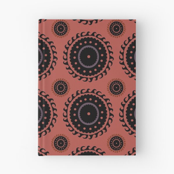 Item preview, Suzani inspired motifs in Rust and eggplant designed and sold by naomibroudo.